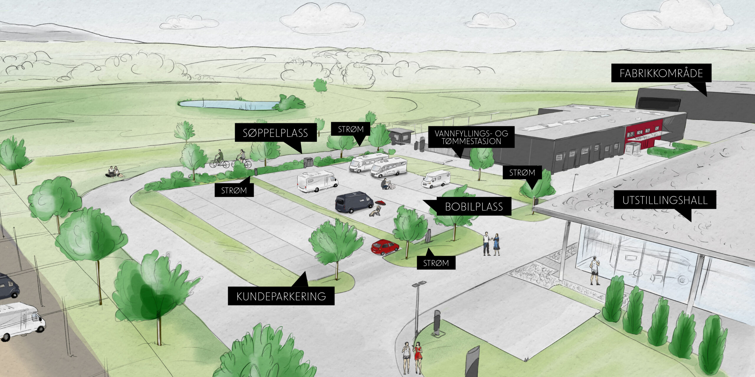 Plan für Camper Van- und Wohnmobilstellplatz.