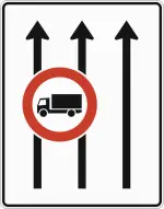 Verkehrsschild mehrspurige Fahrbahn